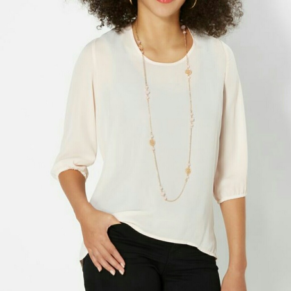 Rose Sequined Bow Back Chiffon Top
image of Rose S