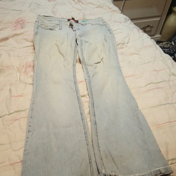 Light blue faded jeans
