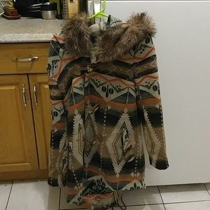BB Dakota Aztec Print Winter Coat