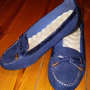 Comfy Blue Suede Shoes.  Like new!