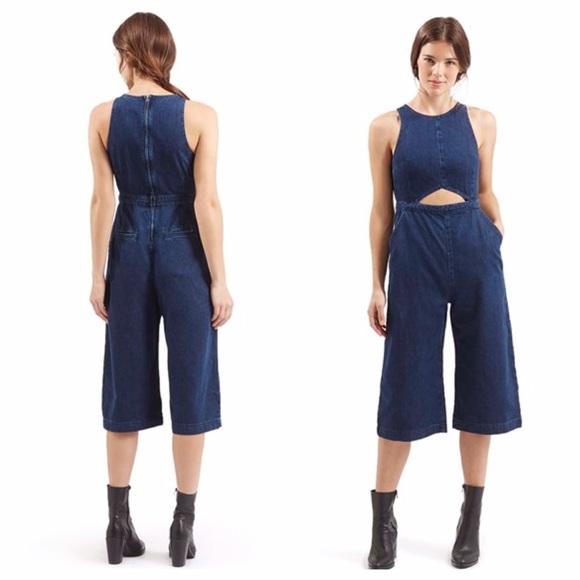 Topshop Other - Topshop denim culotte jumpsuit