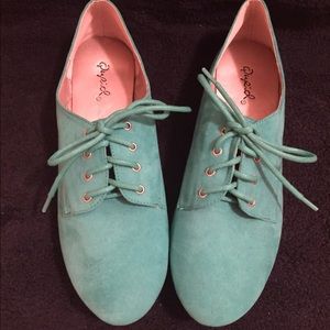Teal oxfords never worn