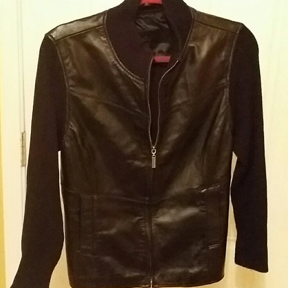 LEATHER SWEATER