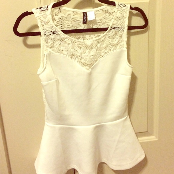 White Peplum Tank
