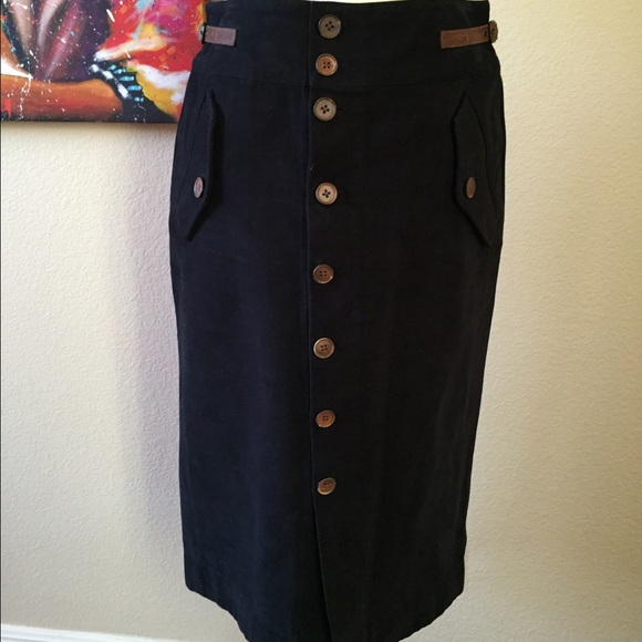 Ralph Lauren button down denim/cotton skirt size 8
