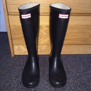 Black HUNTER Rain Boots- Wide Calf