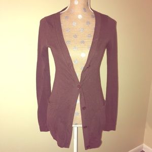 Long brown cardigan