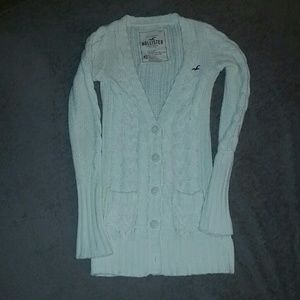 Hollister long cable knit cardigan ivory XS