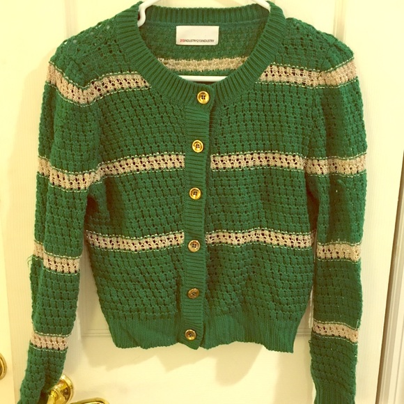 ♥️Green Cardigan with Gold Stripes
