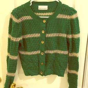 ♥️Green Cardigan with Gold Stripes
