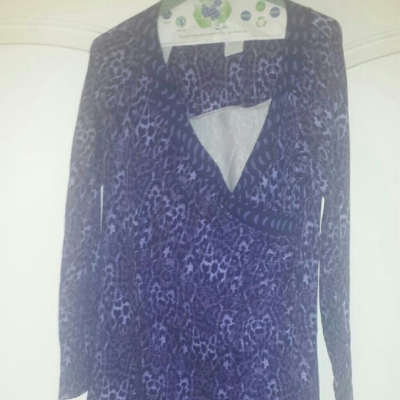Purple leopard print wrap dress