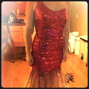 Red and Nude Prom/Pageant Dress