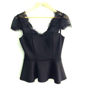 Eyelash Lace Peplum Top