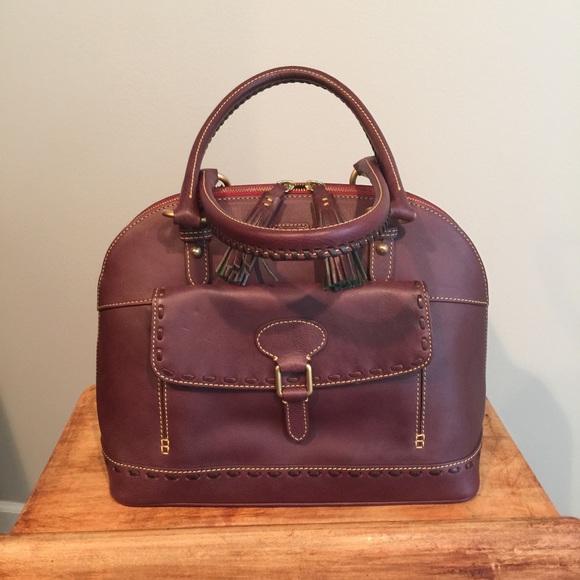 Dooney & Bourke Handbags - Dooney & Bourke Florentine Plum Domed Satchel