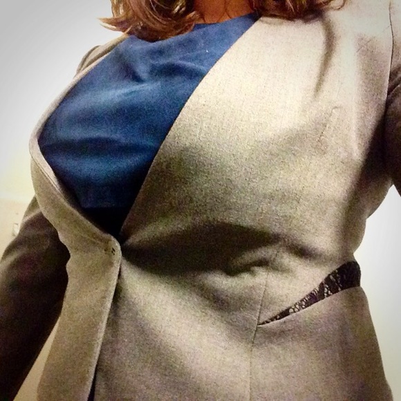 Grey one-button Blazer - Picture 3 of 3
