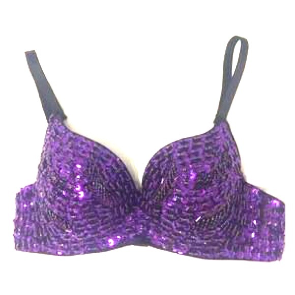 Purple sequin rave bra