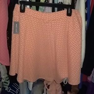 Orange and White Checkered Skater Skirt