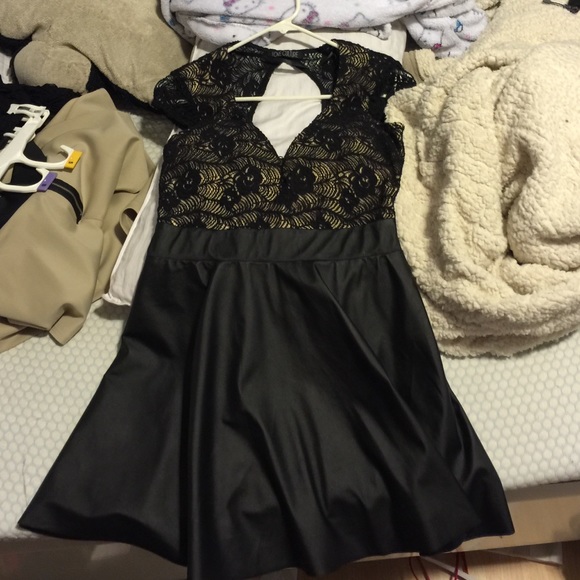 Black/ Lace/ Leather Dress