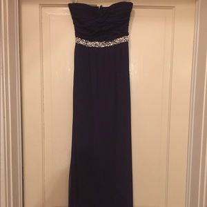 Midnight blue strapless homecoming/prom dress!!