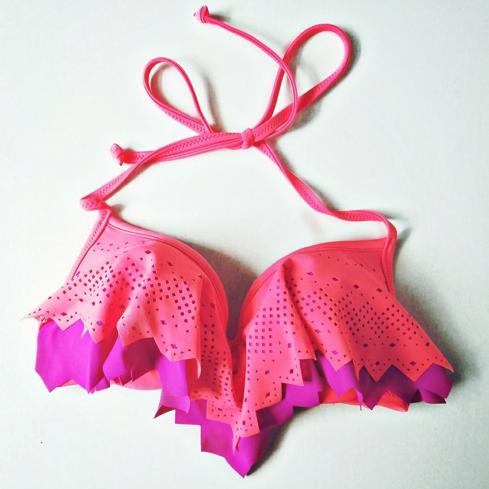 Victoria's Secret PINK Flounce Push Up Bikini Top