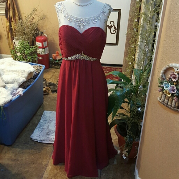 Red dress prom wedding