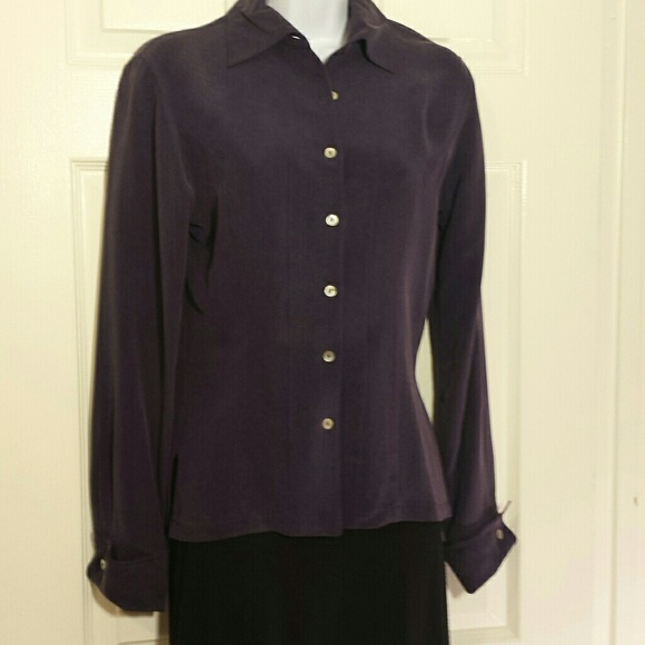 Purple 100% Silk Blouse