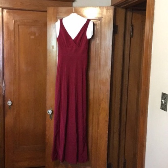 j crew burgundy dress J.Crew Sophia long in silk Size:46R08