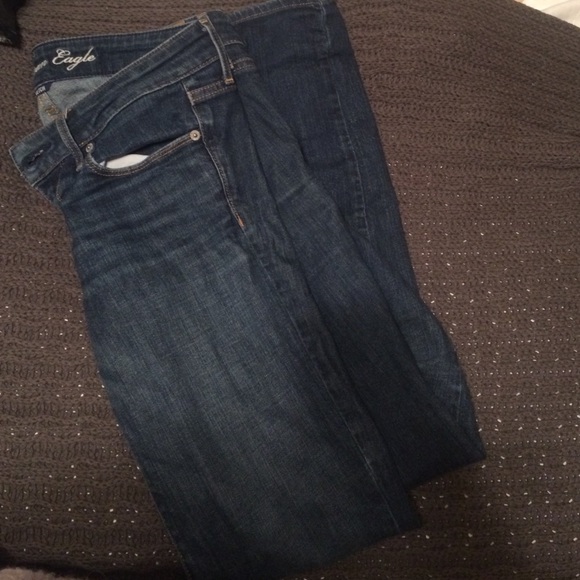 AE skinny stretch dark wash jeans