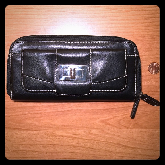 Black zippered wallet