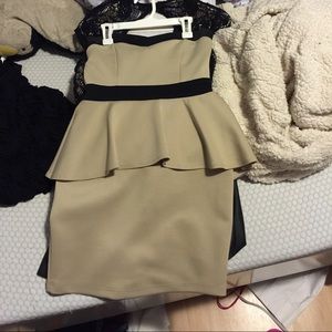 Nude Peplum Dress