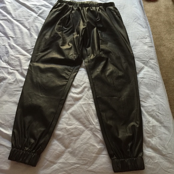 Leather Jogger Pants.