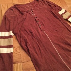 NWOT Free People rugby burgundy top