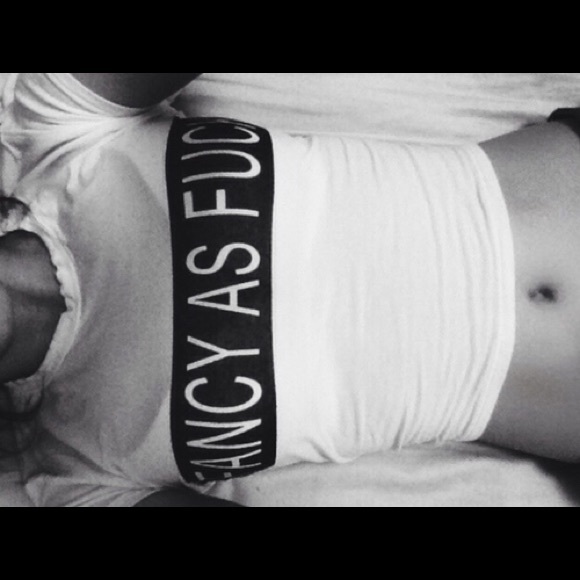 Brandy Melville Tops - "FANCY AS F*CK" CROP TEE Brandy Melville Tops - "FANCY AS F*CK" CROP TEE