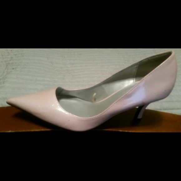 Pink patent leather heels