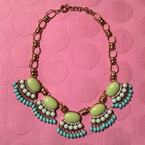 J. Crew inspired blue & green statement necklace