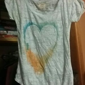 Burn out heart shirt