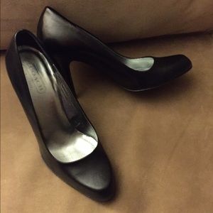 Black leather shoes