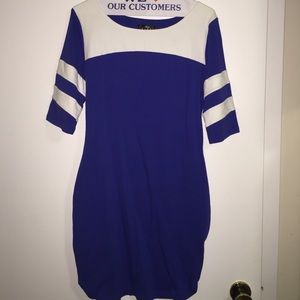 Blue and white casual dress