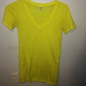 PINK yellow v neck