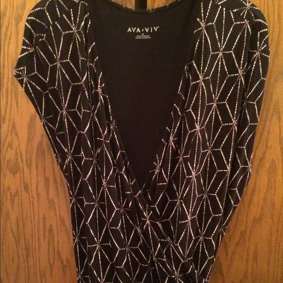 Ava Viv wrap style dress rope print plus size 2x