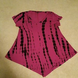 B.L.E.U. purple with black designs shirt