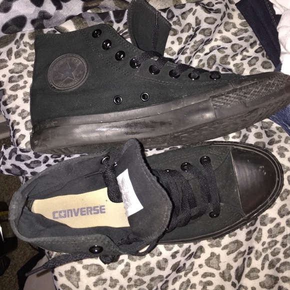 SOLD Women's All black Converse Chuck Taylors.