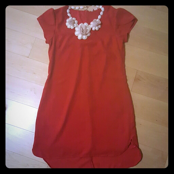 Coral red dress small
