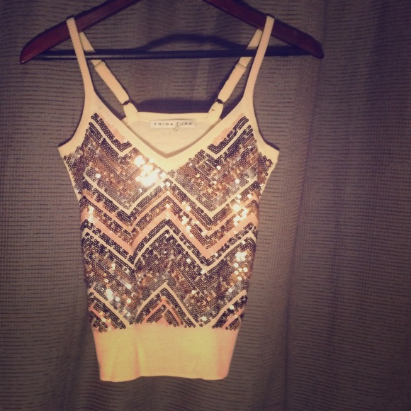 Sequin Chevron Sweater Tank