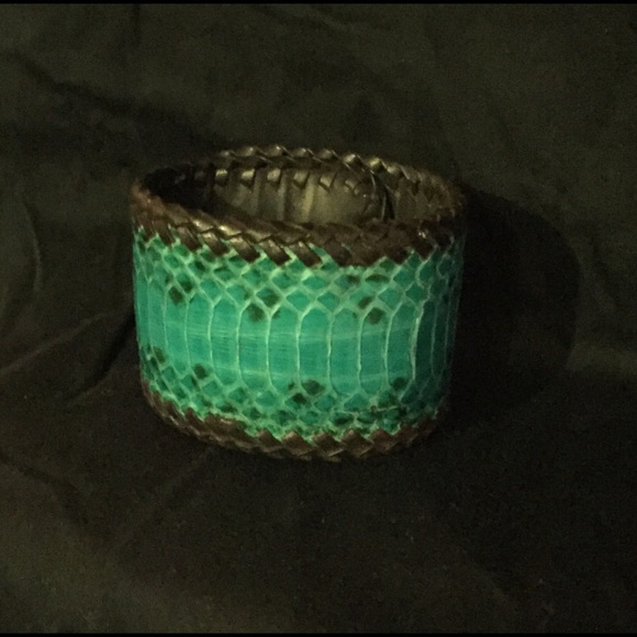 Snakeskin and Leather Cuff