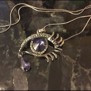 Silver evil eye necklace