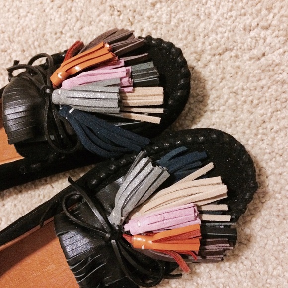 🌀SOLD🌀Fringe Loafers in Black