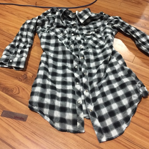 Black and white checkered flannel