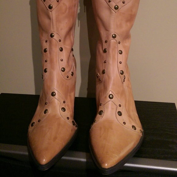 Leather Studded Boots