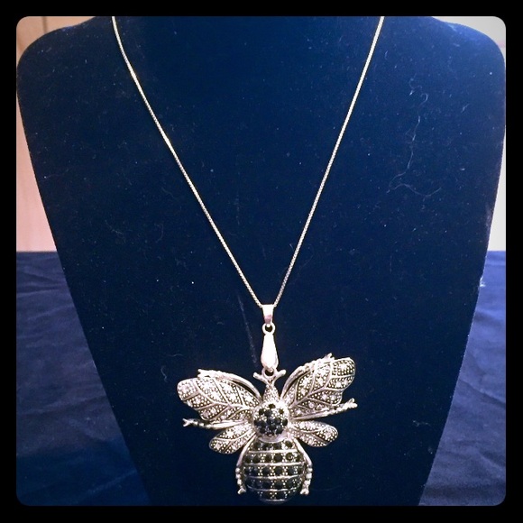 Silver Necklace with Bumble Bee Pendant